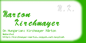 marton kirchmayer business card